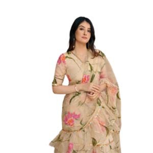 ALMOND DRAPED SAREE WITH BLOUSE