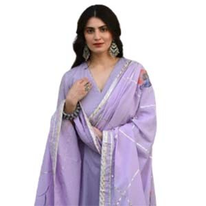 LILAC HANDPAINTED DUPATTA SUIT SET